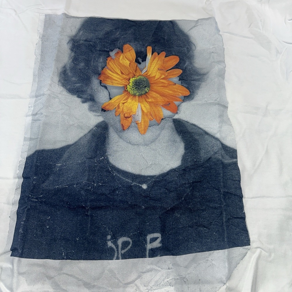 The Kid Laroi Flower Graphic Music  White Adult Large T-Shirt